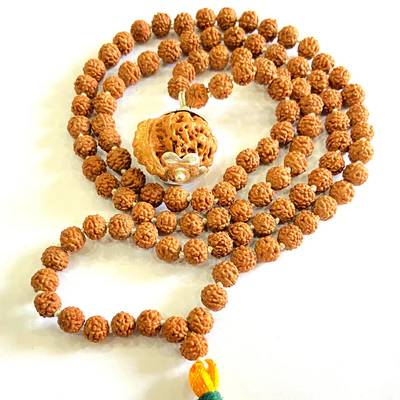 1 Mukhi Rudraksha Mala Silver Capped (54+1)